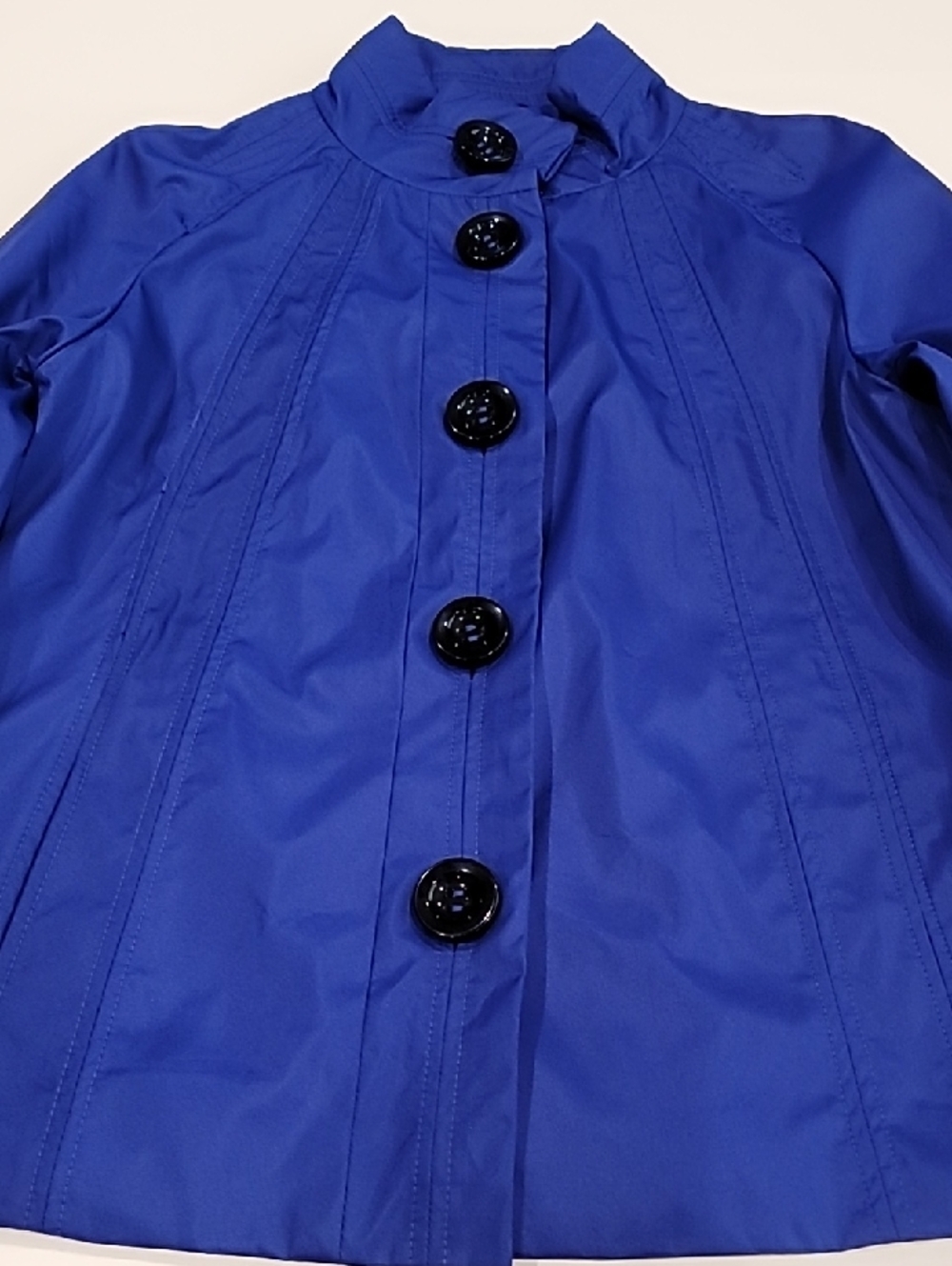 Black Rivet Coquette Short Flare Button-Front Jacket Cobalt Blue Small - Picture 4 of 15